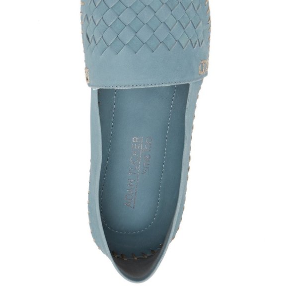 Me Too Woven Nubuck Leather WEDGE FLAT Comfort Loafer Slip-On NEW NIB Ocean Blue - Picture 4 of 4